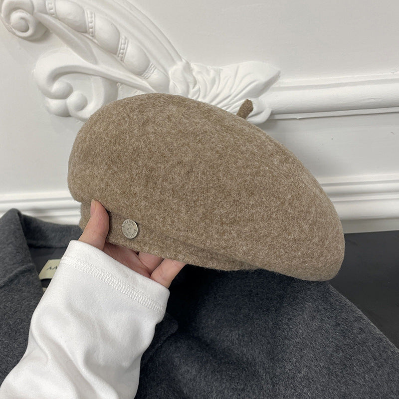 Women's Big Head Circumference Beret Korean Small Hats & Caps