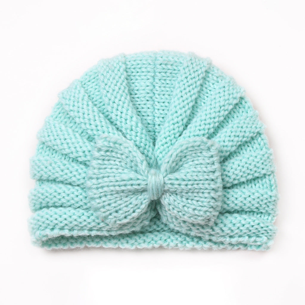 Bow Hat Knitted Warm Wool Beanie Kids' Headwear