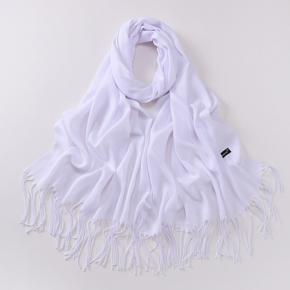 Imitation Cashmere Solid Color Long Warm Scarfs