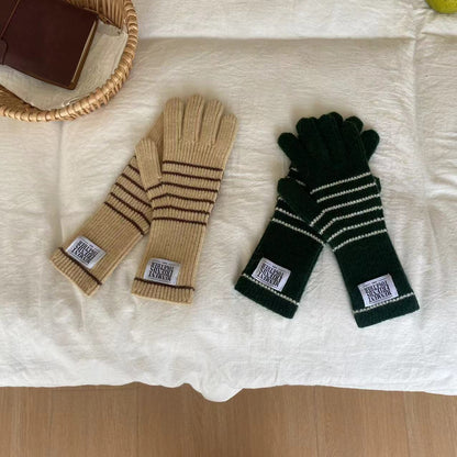 Knitted Finger Leakage Touch Screen Warm Gloves