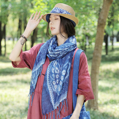 Style Yunnan Travel Printing Cotton Linen Scarfs