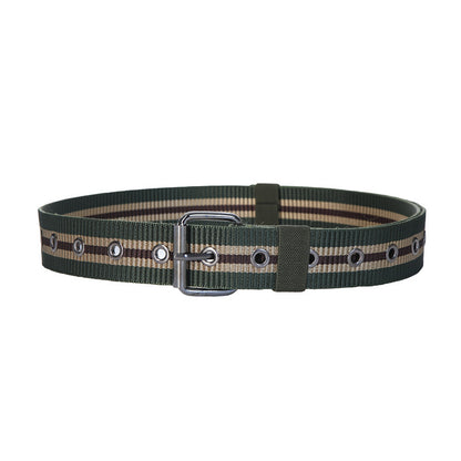 Women's & Men's Canvas Green Decoration Jeans Strap Porous Belts