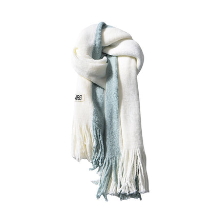 Women's Color Matching Warm Korean Style Cashmere Scarfs