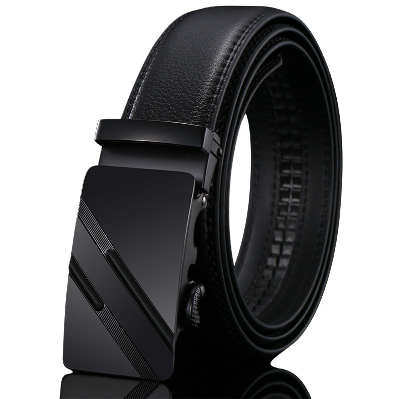 Men's Leather Automatic Buckle Cowhide Business Pant Belts