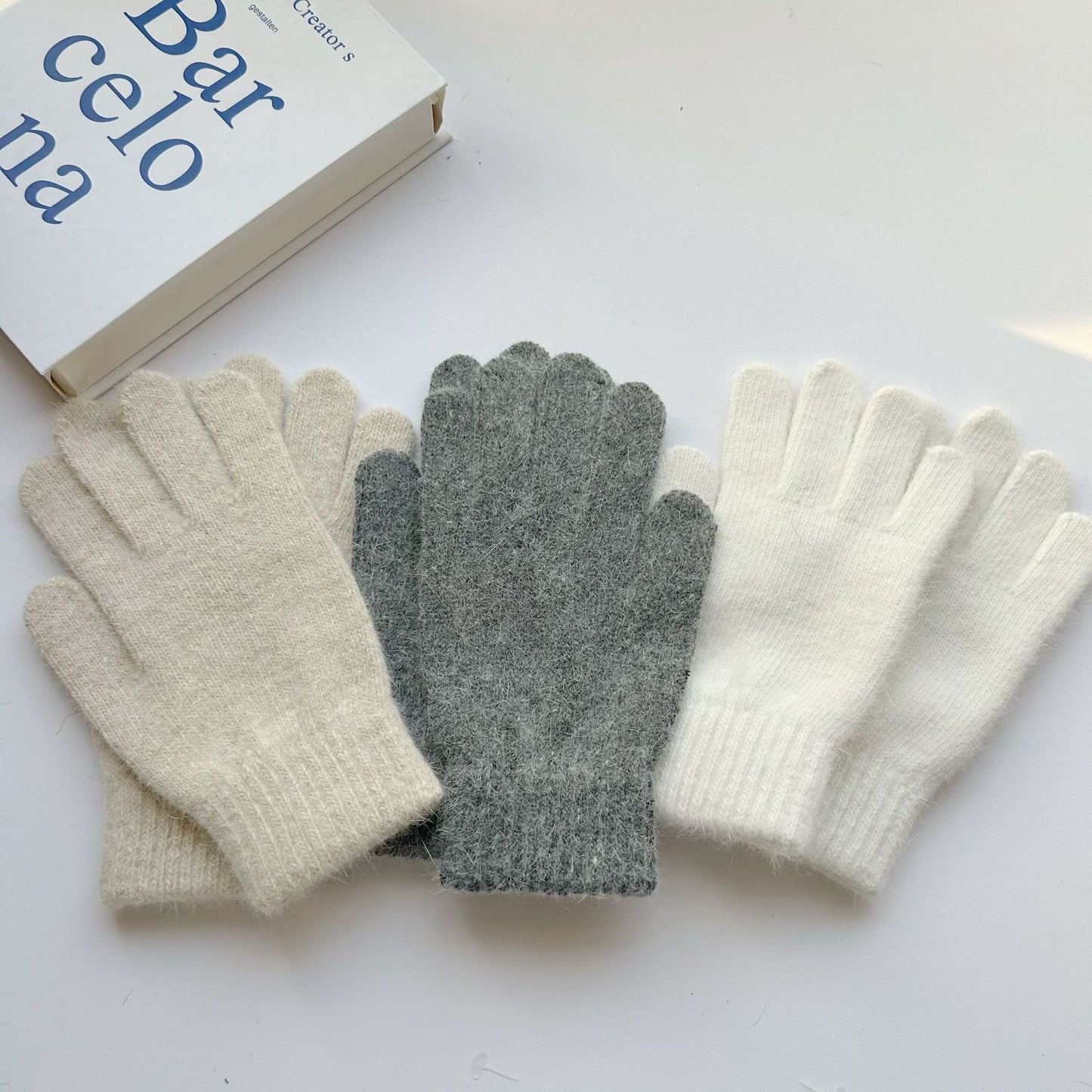 Women's & Men's Style Angora Winter Cute Thickening Windproof Gloves