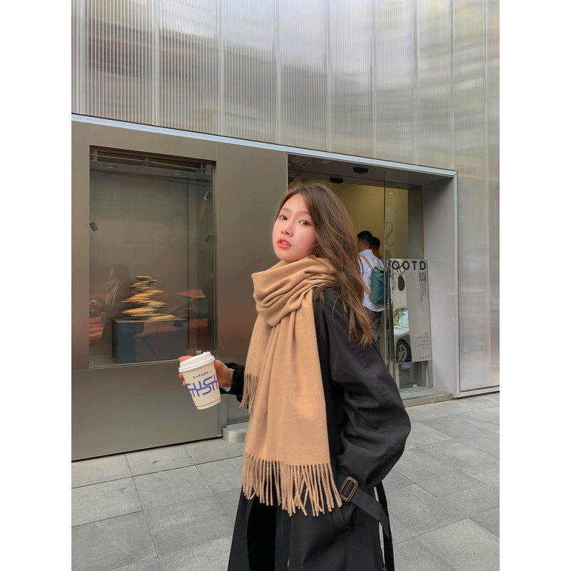 Women's & Men's Solid Color Korean Style Shawl Warm High Scarfs