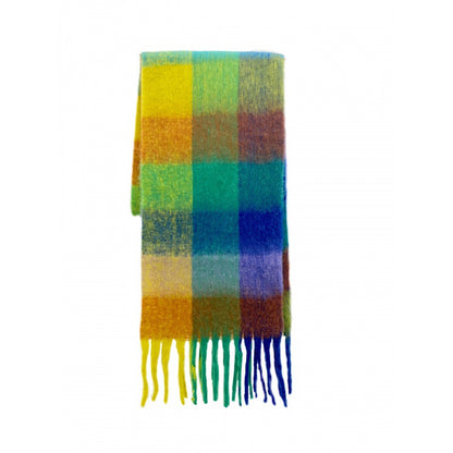 Warm Rainbow Plaid Long Soft Glutinous Scarfs