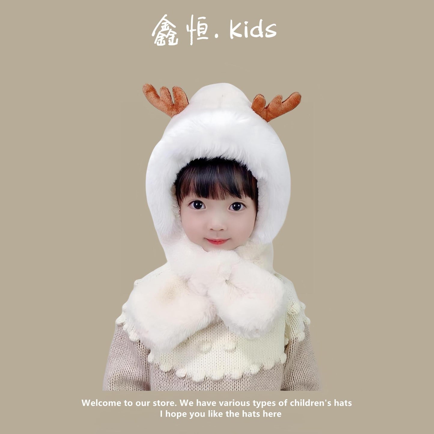 Women's & Men's Infant Woolen Korean Pullover Ear Protection Kids' Headwear