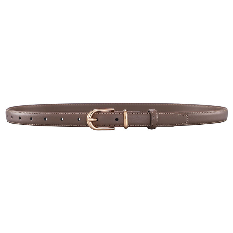 Women's Alloy Pin Buckle Cowhide High-grade Simple Belts