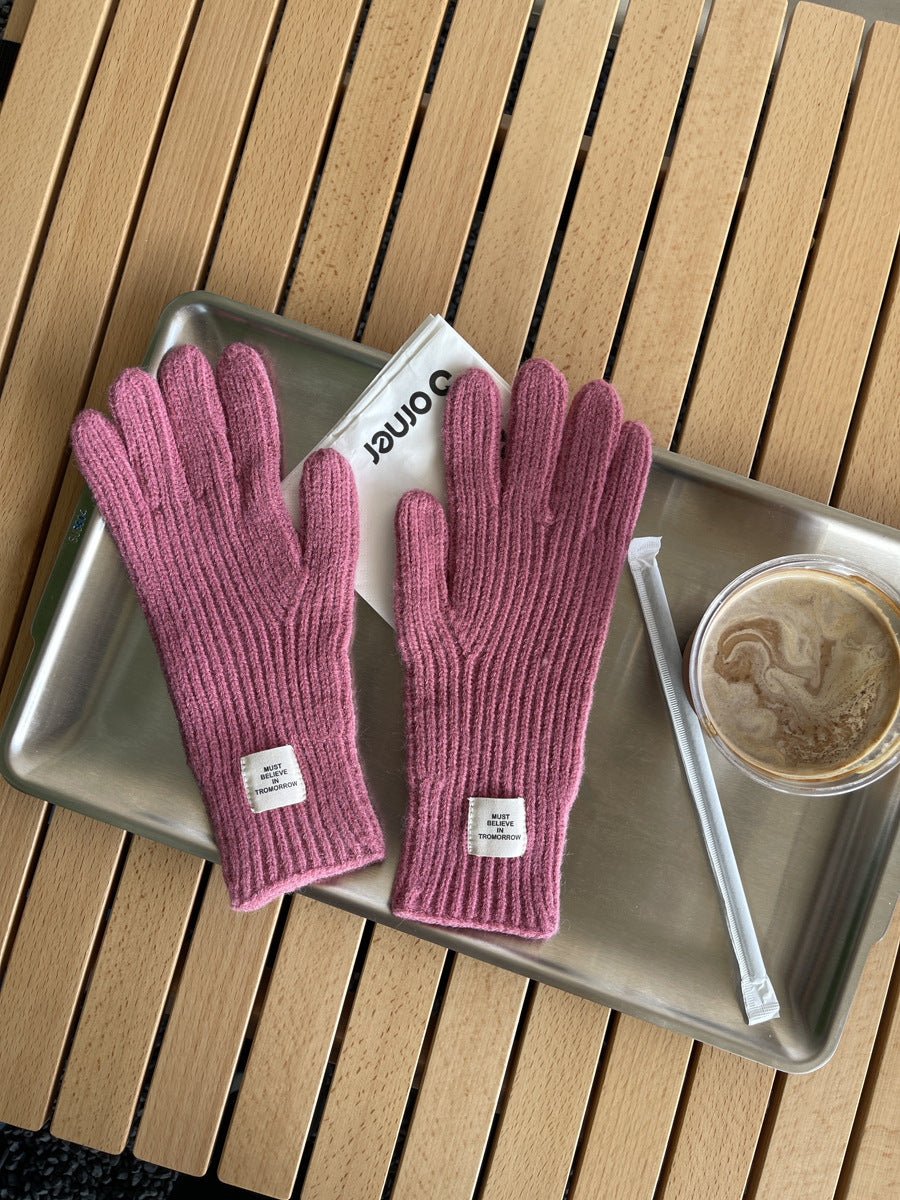 Women's Wool Knitted Cute Winter Warm Touch Gloves