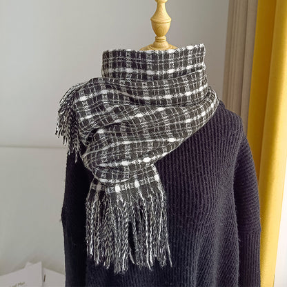 Women's & Men's Korean Style Winter Cashmere Vintage Plaid Scarfs