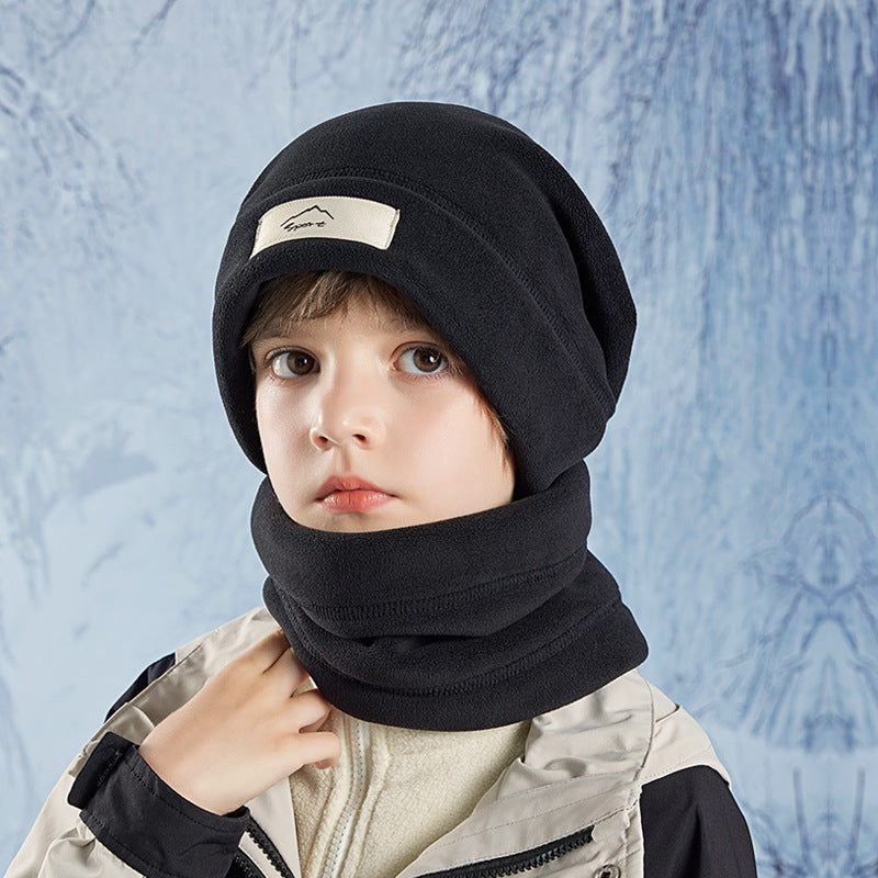 Children's Hat Winter Olympic Fleece Warm Two-piece Set Boys Outdoor Kids' Headwear