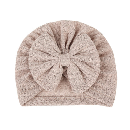 Children's Hat Solid Color Infant Beanie Bow Kids' Headwear