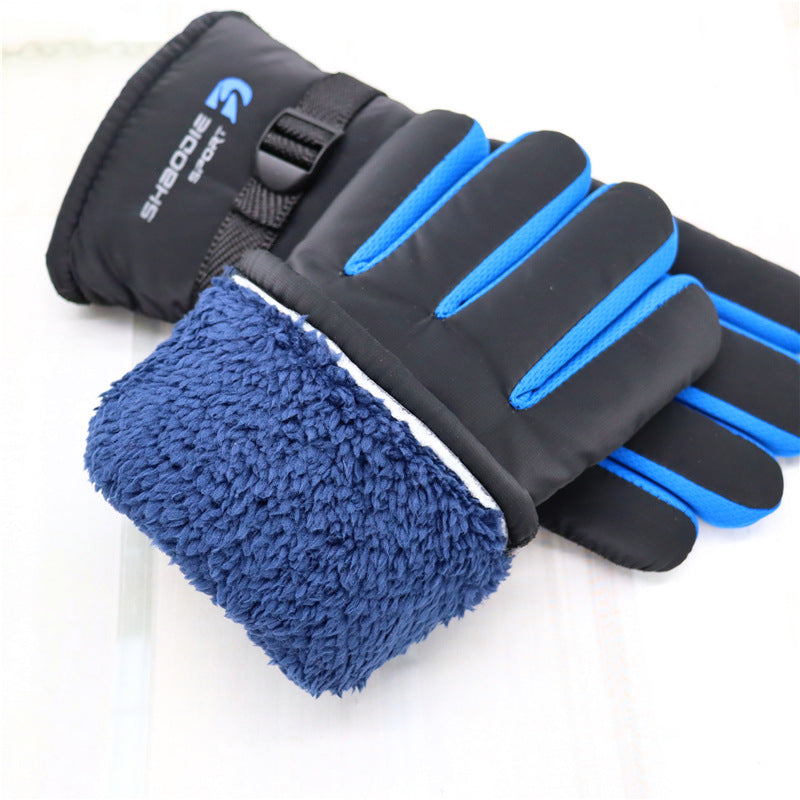 Men's Large Cotton Cycling Thickened Cold Protection Warm Gloves