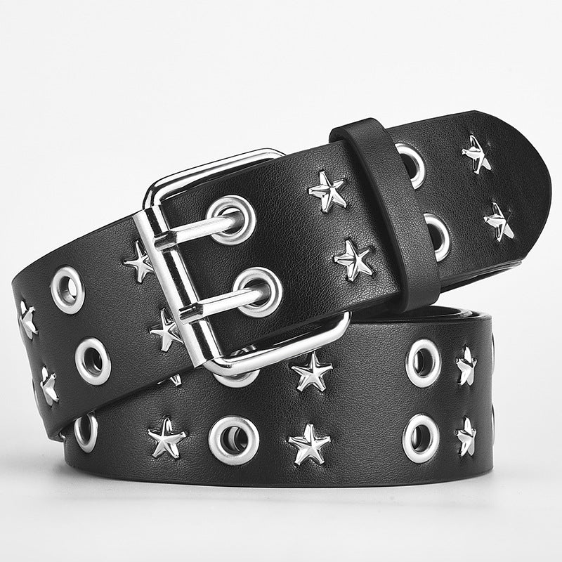 Star Double Row Air Hole Punk Belts