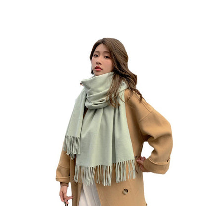 Women's & Men's Solid Color Korean Style Shawl Warm High Scarfs