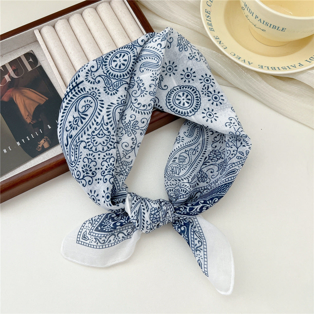 Small Square Towel Silk Female Autumn Summer Bandana Headband Scarfs