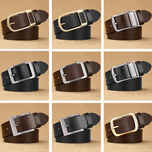 Men's Leather Casual Business Simplicity Cowhide Medium Belts