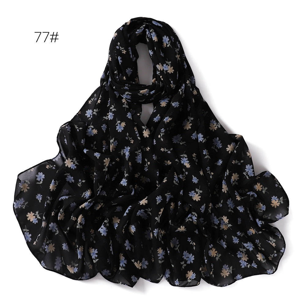 Small Floral Letter Sunscreen Shawl Pearl Scarfs