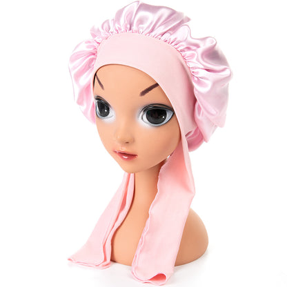 Children's Color Satin Round Cute Nightcap Two Kids' Headwear