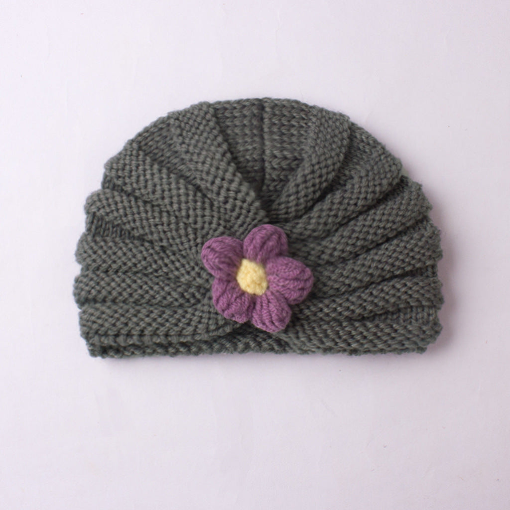 Children's Keep Warm Knitted Hat Cute Flowers Kids' Headwear