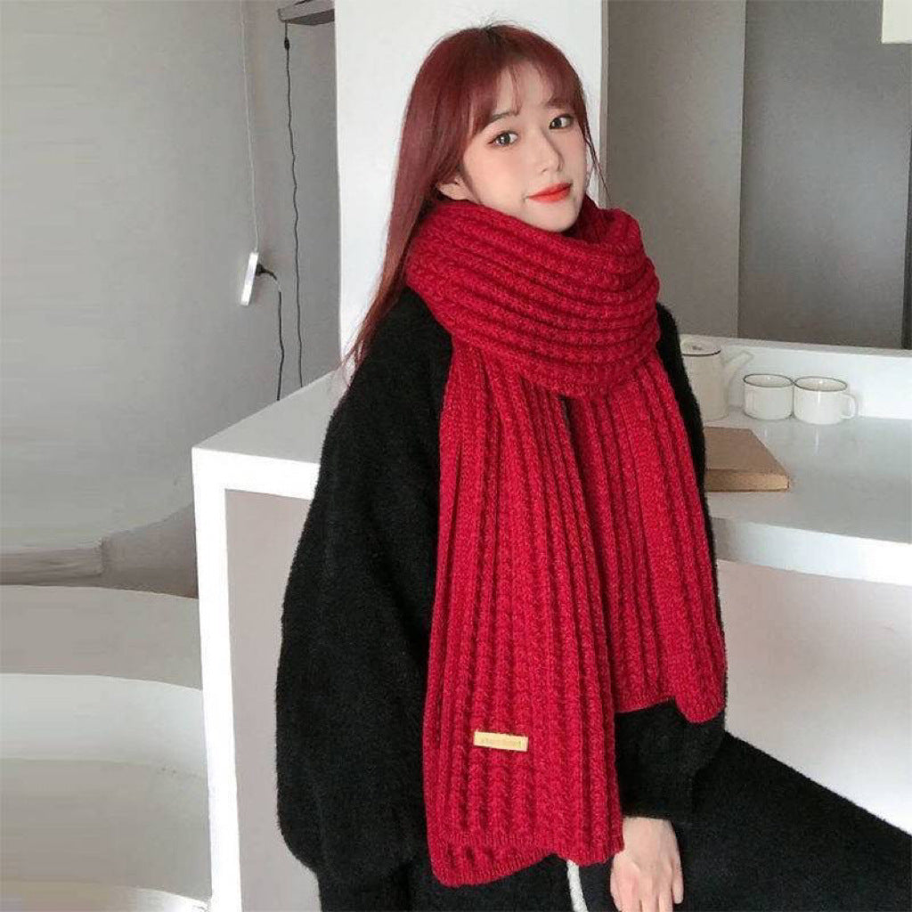 Women's Lengthened Windproof Solid Color Outdoor Sweet Scarfs