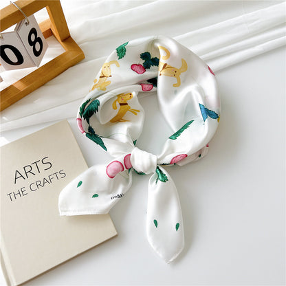 Women's Silk Autumn Summer Decorative Thin Fashionable Scarfs