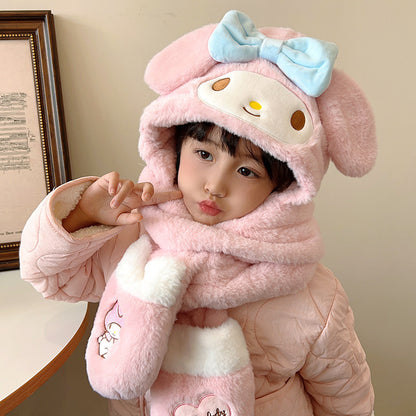 Children's Unicorn Hat Three-in-one Winter Warm Scarfs Kids' Headwear