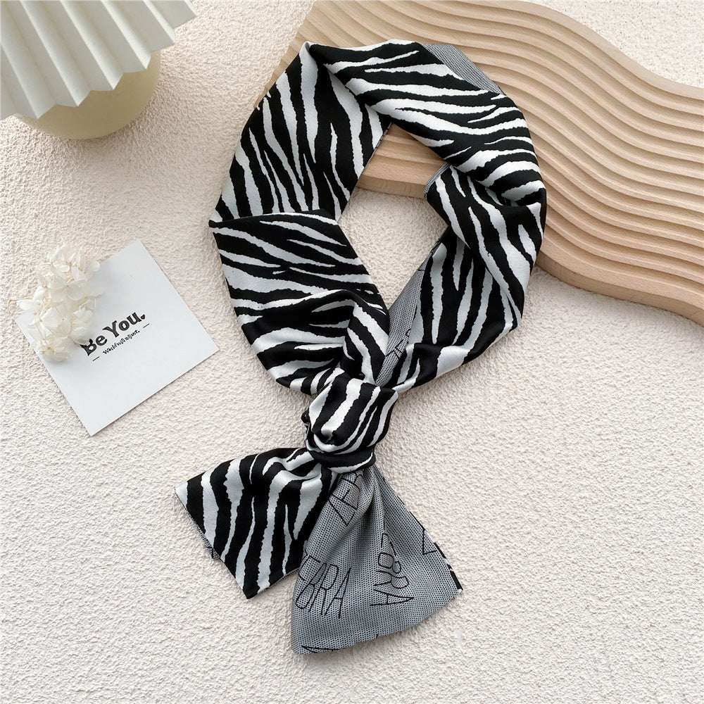 Women's Long Silk Autumn Summer Turtleneck Decorative Scarfs