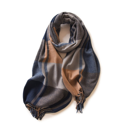 Women's Silk Pleasure Plaid Artificial Cashmere Winter Scarfs