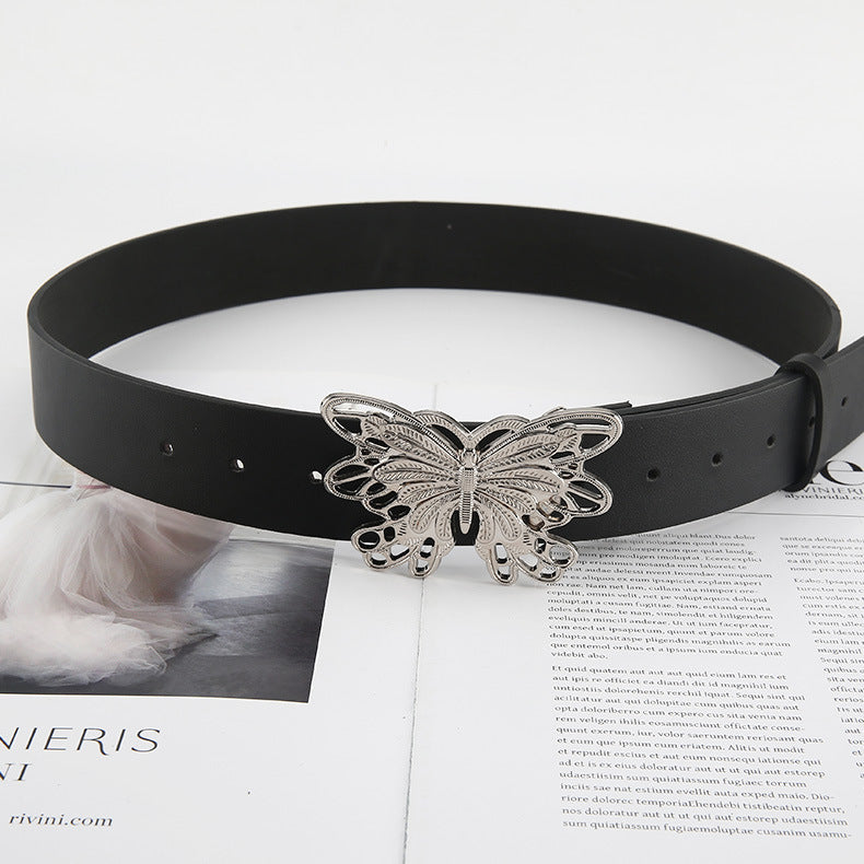 Women's Metal Butterfly Snap Versatile Simple Retro Belts