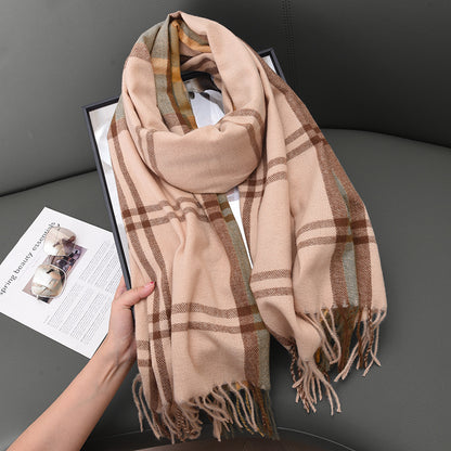 Women's High-grade Warm Elegant Plaid Shawl Scarfs