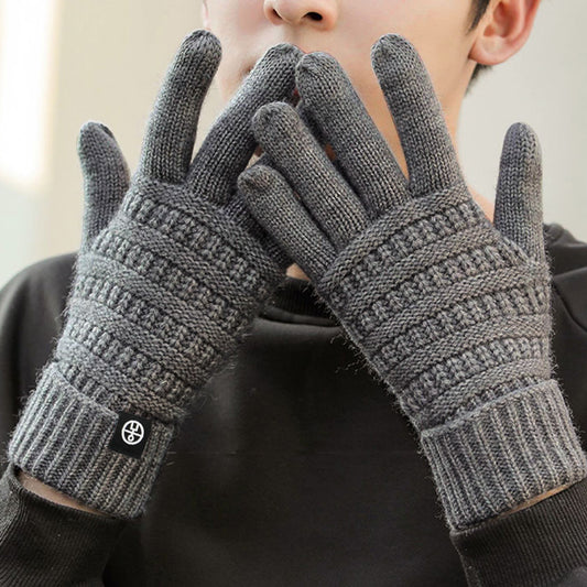 Warm Outdoor Windproof Knitting Wool Cycling Thickened Gloves