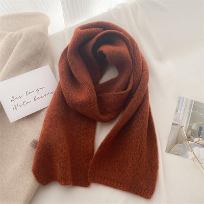 Women's Korean Style Easy To Match Small Soft Glutinous Knitted Scarfs