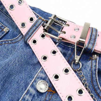 Ornament Niche Design Pink Chain Jeans Belts