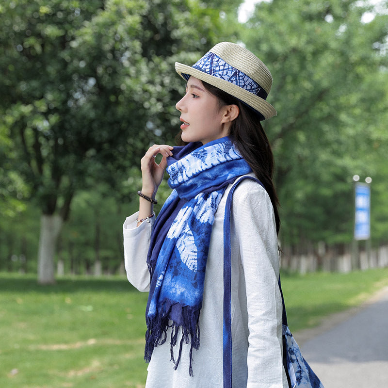 Style Yunnan Clover Travel Printing Cotton Scarfs