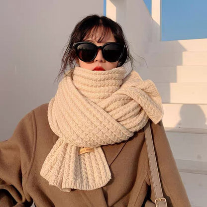 Style Wool Knitted Female Winter Korean Cute Wild Scarfs