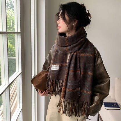 Women's Artificial Cashmere Retro Warm Long Shawl Scarfs