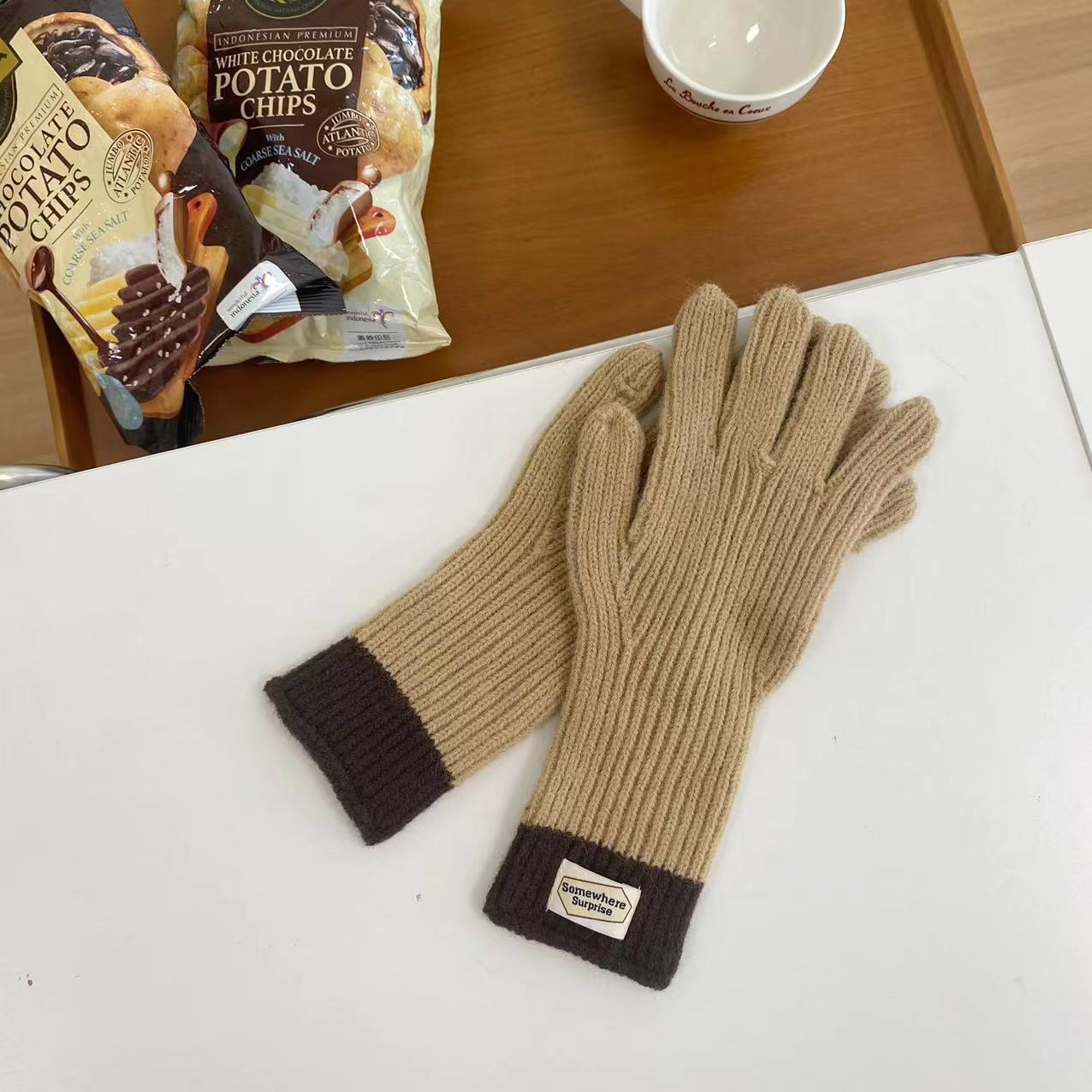 Touch Screen Finger Five Warm Female Gloves