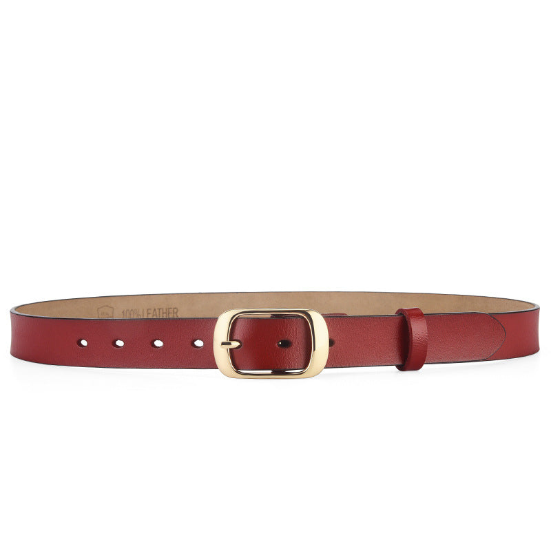 Women's Pin Buckle Leather Decorative Fashion Cowhide Belts