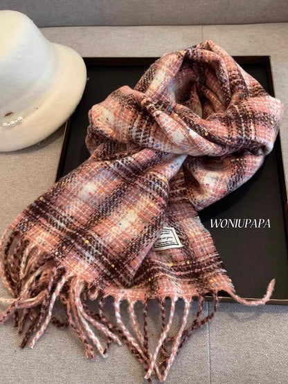 Women's Korean Style Plaid For Winter Versatile Scarfs