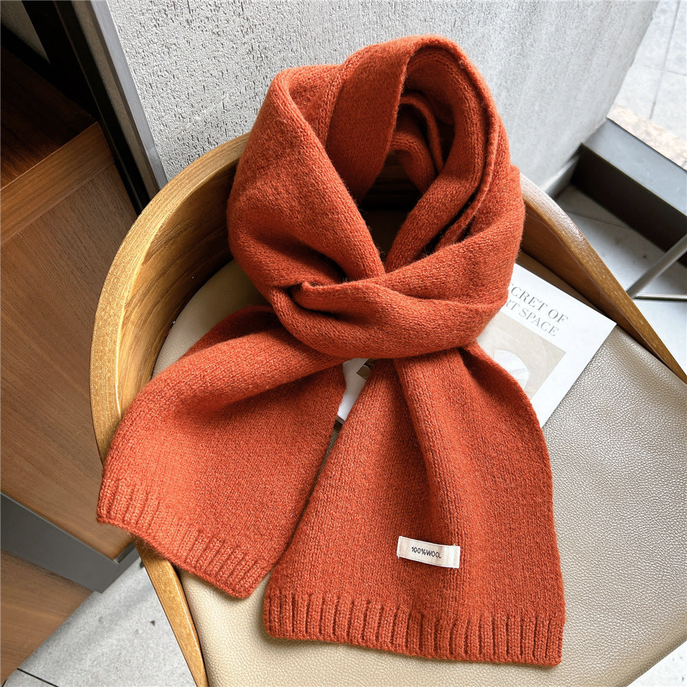 Women's Small Solid Color Knitted Wool For Scarfs