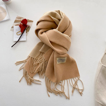 Color Artificial Cashmere Female Winter Korean Thick Warm Scarfs