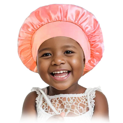 Children's Color Wide-brimmed Stretch Satin Nightcap Fashion Hair Care Kids' Headwear