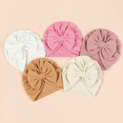 Children's Solid Color Bow Hat Pinstripe Indian Kids' Headwear