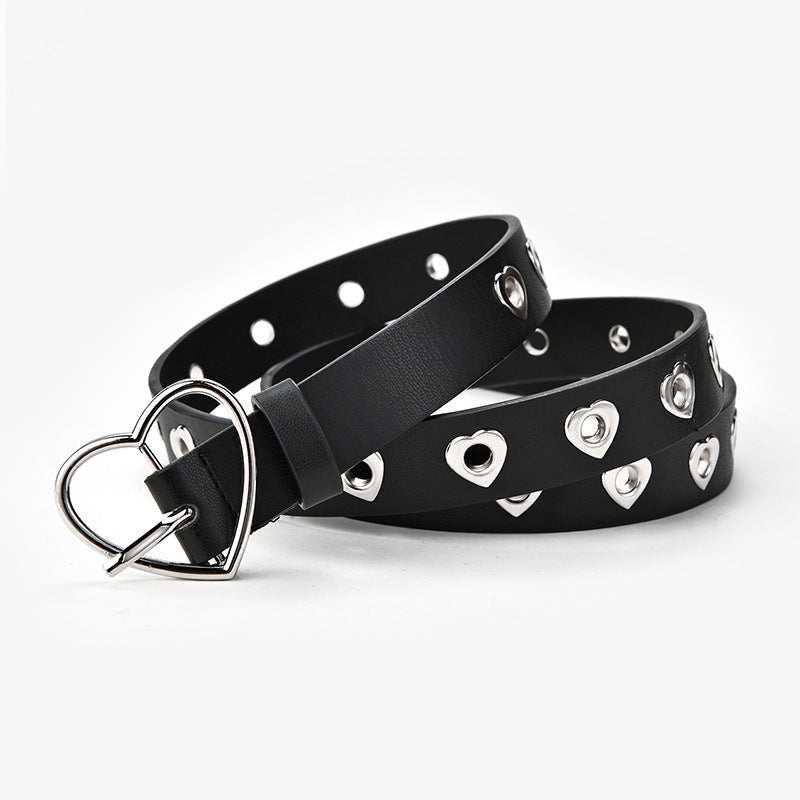 Women's Heart Buckle Decoration Jeans Fashion Heart-shaped Belts