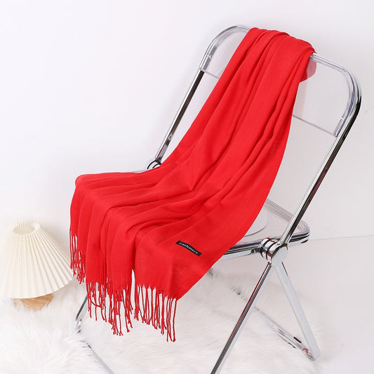 Imitation Cashmere Solid Color Long Warm Scarfs