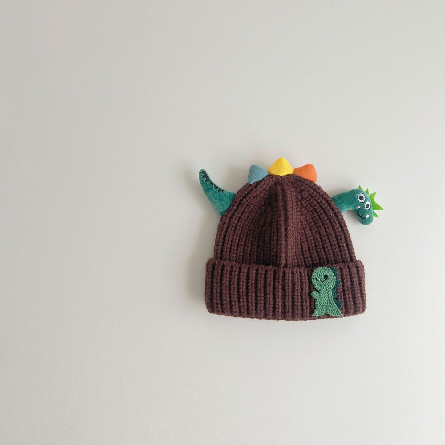 Hat Cartoon Dinosaur Sleeve Knitted Woolen Kids' Headwear