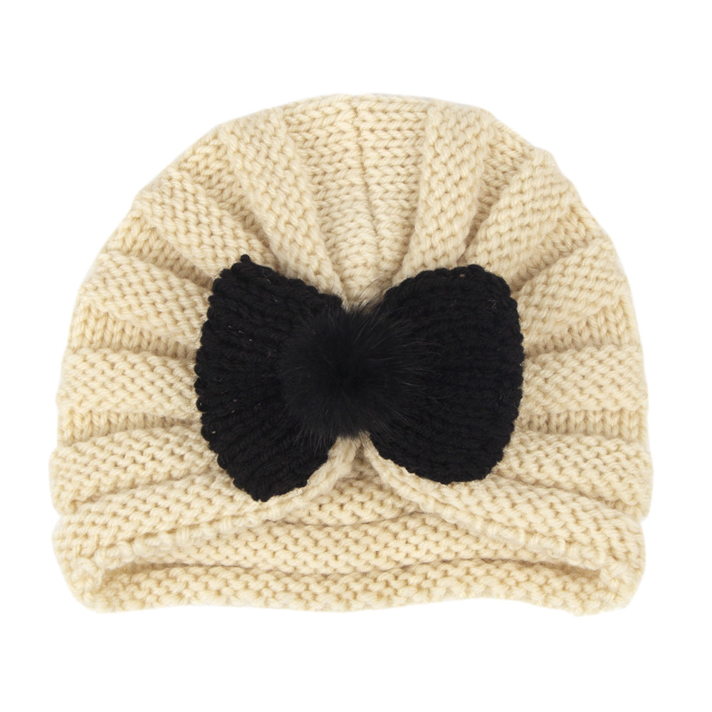 Children's Hat Solid Color Infant Bow Hair Kids' Headwear