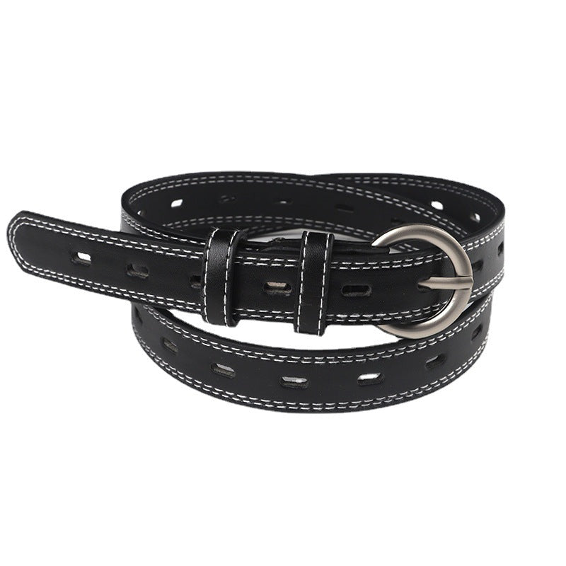 Women's & Men's Line Hollow Slim Waist Decorative Dress Belts